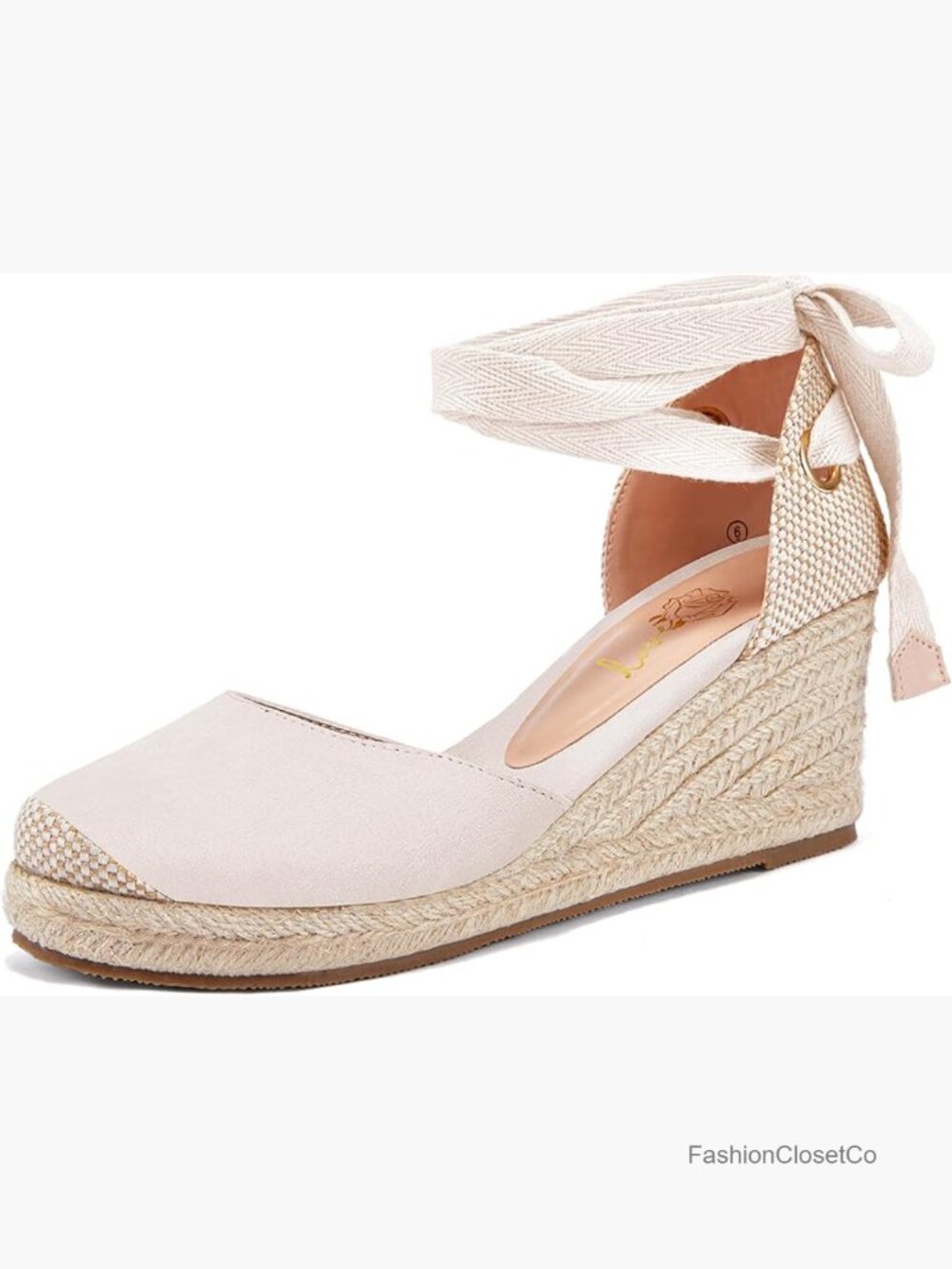Women's Lace Up Closed Toe Espadrille Wedge Sandals Platform